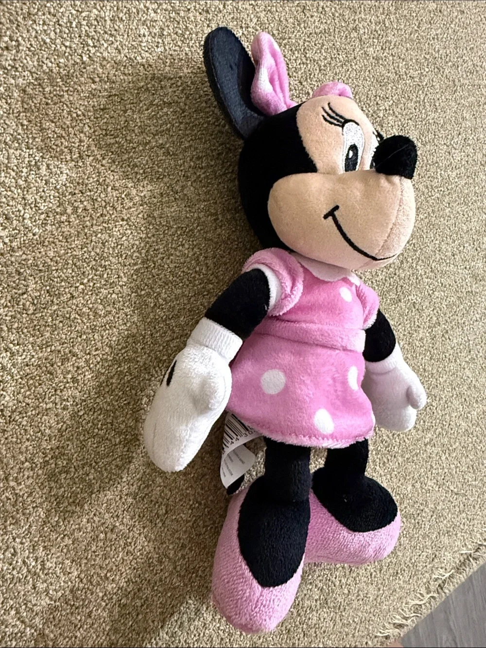 Disney Minnie Mouse Plush in Pink with White Polka Dots 10 inches